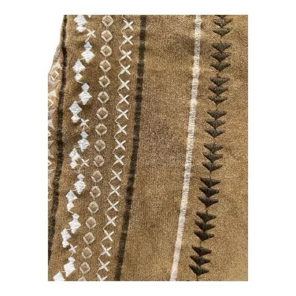 ✨ EUC ABERCROMBIE & FITCH Women’s Brown Faux Suede Embroidered Skirt | Size 4 - Picture 4 of 6